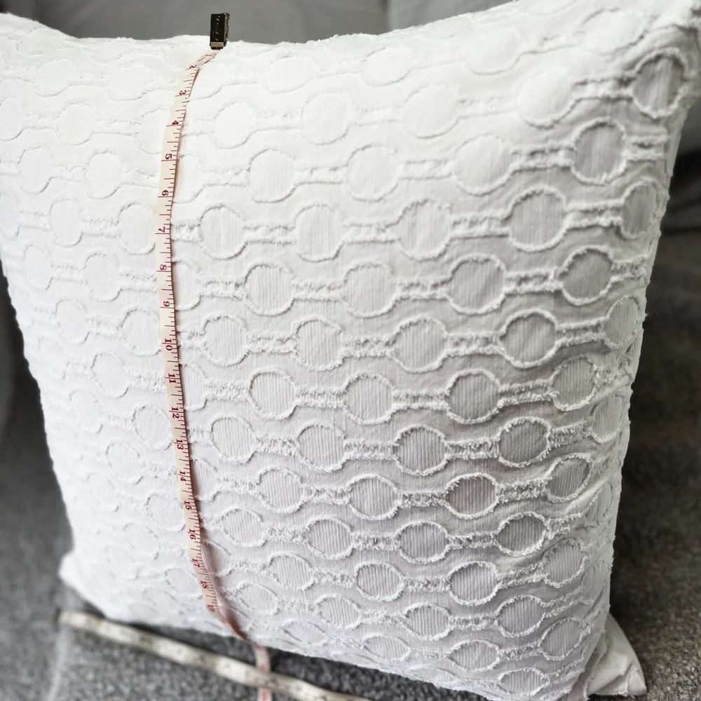 West Elm White Circle Pattern Pillow Cover